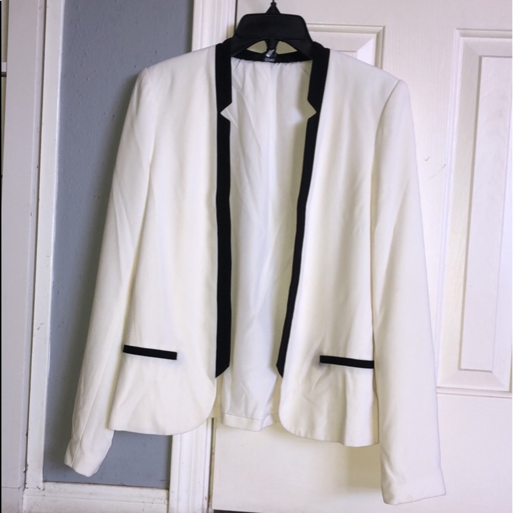 White and Black Blazer